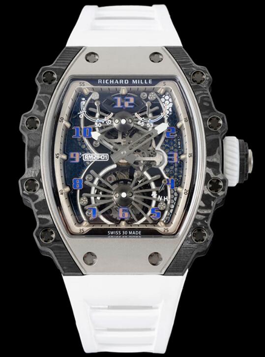 Review Replica Richard Mille RM 021-01 Tourbillon Aerodyne White Rubber Watch - Click Image to Close